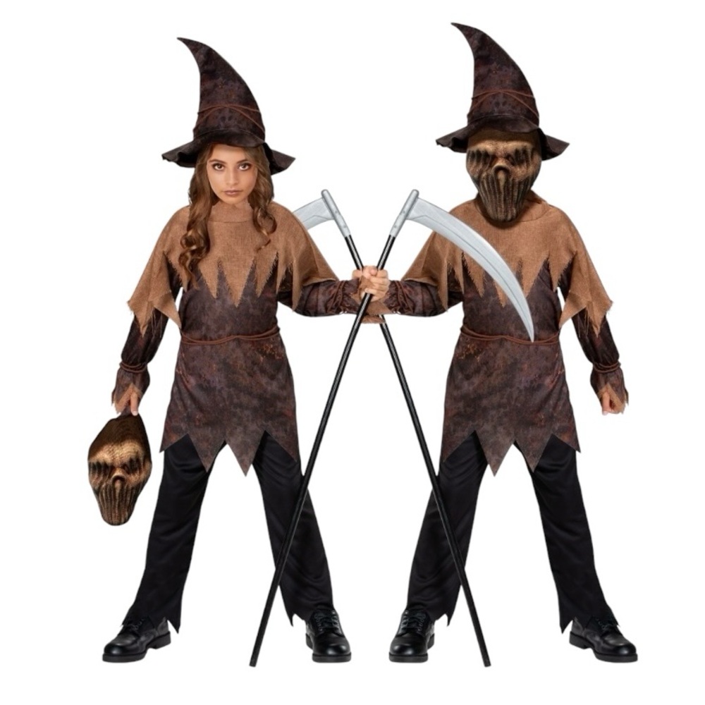 NWT Scarecrow Corn Goblin Halloween Costume Boys Girls Unisex Size Small (6/7)